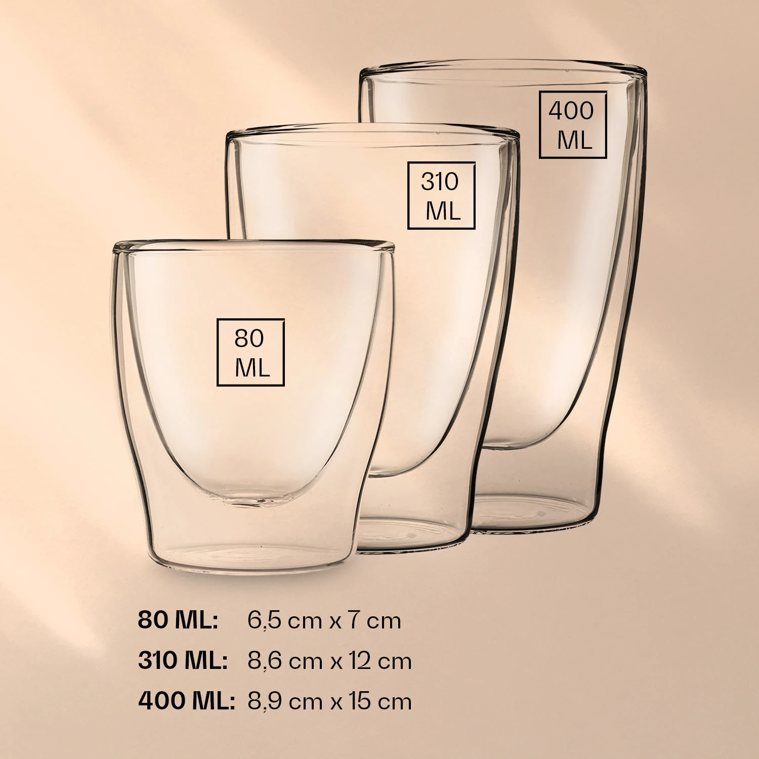 DUOS Doppelwandiges Glas | Thermoglas | 2 X 80, 310, 400 Ml | Trinkglas | Espressoglas, Teeglas, Shotglas | Für Heiße Und Kalte Getränke | Borosilikatglas| Hitze- Und Kältebeständig | Handgemacht | Spülmaschinenfest | Schwebe-Effekt 6 DUOS Doppelwandiges Glas | Thermoglas | 2 X 80, 310, 400 Ml | Trinkglas | Espressoglas, Teeglas, Shotglas | Für Heiße Und Kalte Getränke | Borosilikatglas| Hitze- Und Kältebeständig | Handgemacht | Spülmaschinenfest | Schwebe-Effekt – Bild 6