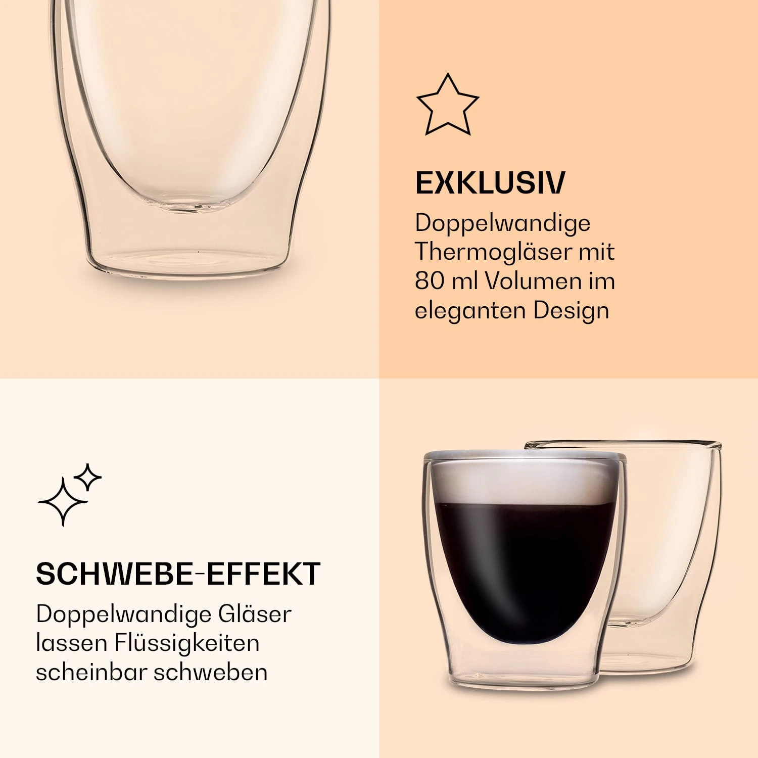 DUOS Doppelwandiges Glas 80 Ml Trinkglas Espresso Borosilikatglas 6 DUOS Doppelwandiges Glas 80 Ml Trinkglas Espresso Borosilikatglas – Bild 6