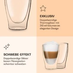 DUOS Doppelwandiges Glas | Thermoglas | 310 Ml | Trinkglas | Espressoglas, Teeglas, Shotglas | Für Heiße Und Kalte Getränke | Borosilikatglas| Hitze- Und Kältebeständig | Handgemacht | Spülmaschinenfest | Schwebe-Effekt 12 DUOS Doppelwandiges Glas | Thermoglas | 310 Ml | Trinkglas | Espressoglas, Teeglas, Shotglas | Für Heiße Und Kalte Getränke | Borosilikatglas| Hitze- Und Kältebeständig | Handgemacht | Spülmaschinenfest | Schwebe-Effekt -Haushaltsgeräte Geschäft 10040380 de 0006 logo