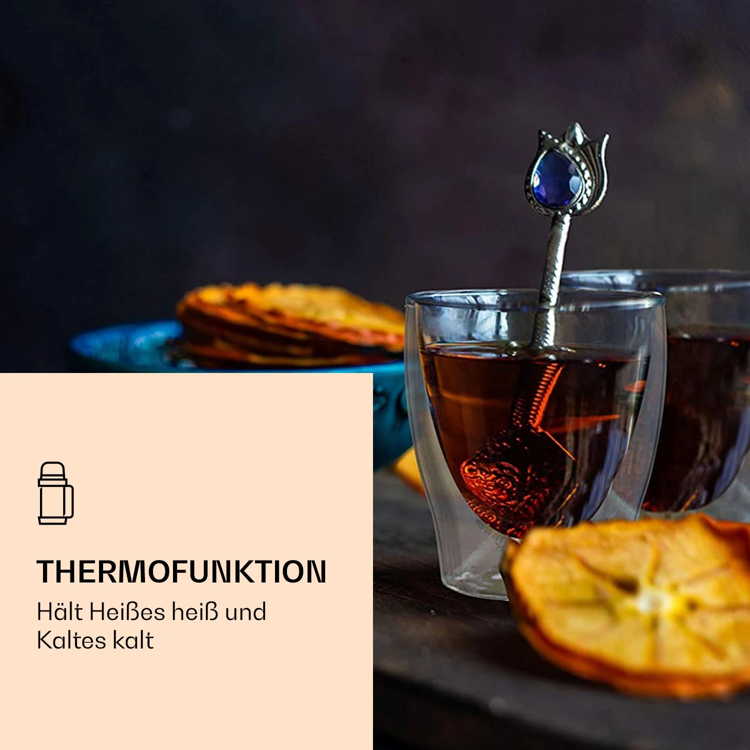 DUOS Doppelwandiges Glas 200 Ml Thermofunktion Inkl. Edelstahl-Löffel 4 DUOS Doppelwandiges Glas 200 Ml Thermofunktion Inkl. Edelstahl-Löffel – Bild 4