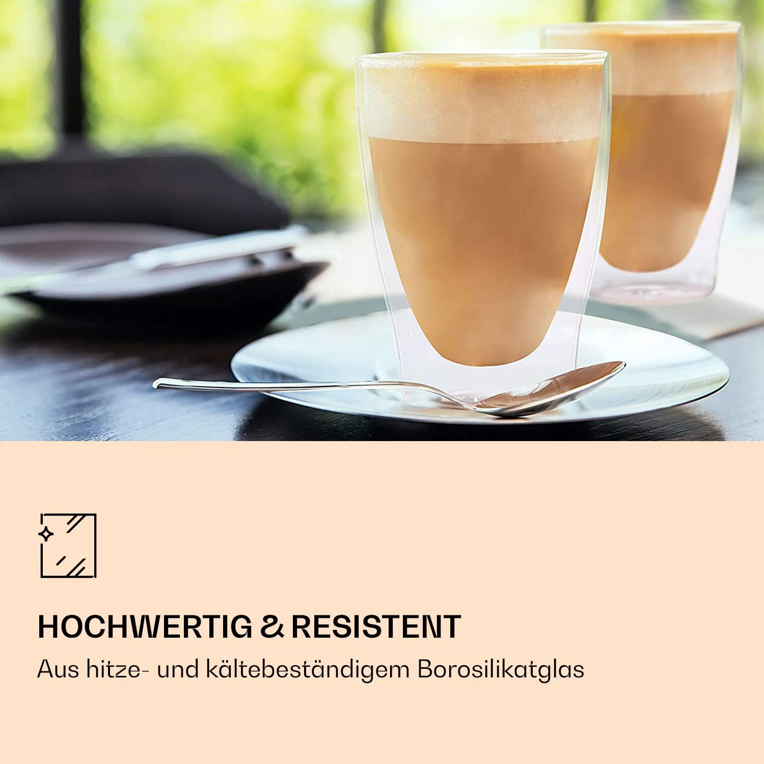DUOS Doppelwandiges Glas 310 Ml Thermofunktion Inkl. Edelstahl-Löffel 3 DUOS Doppelwandiges Glas 310 Ml Thermofunktion Inkl. Edelstahl-Löffel – Bild 3