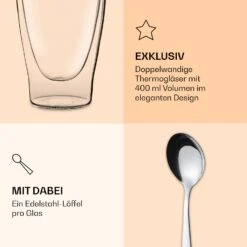 DUOS Doppelwandiges Glas 400 Ml Thermofunktion Inkl. Edelstahl-Löffel -Haushaltsgeräte Geschäft 10040395 de 0006 logo
