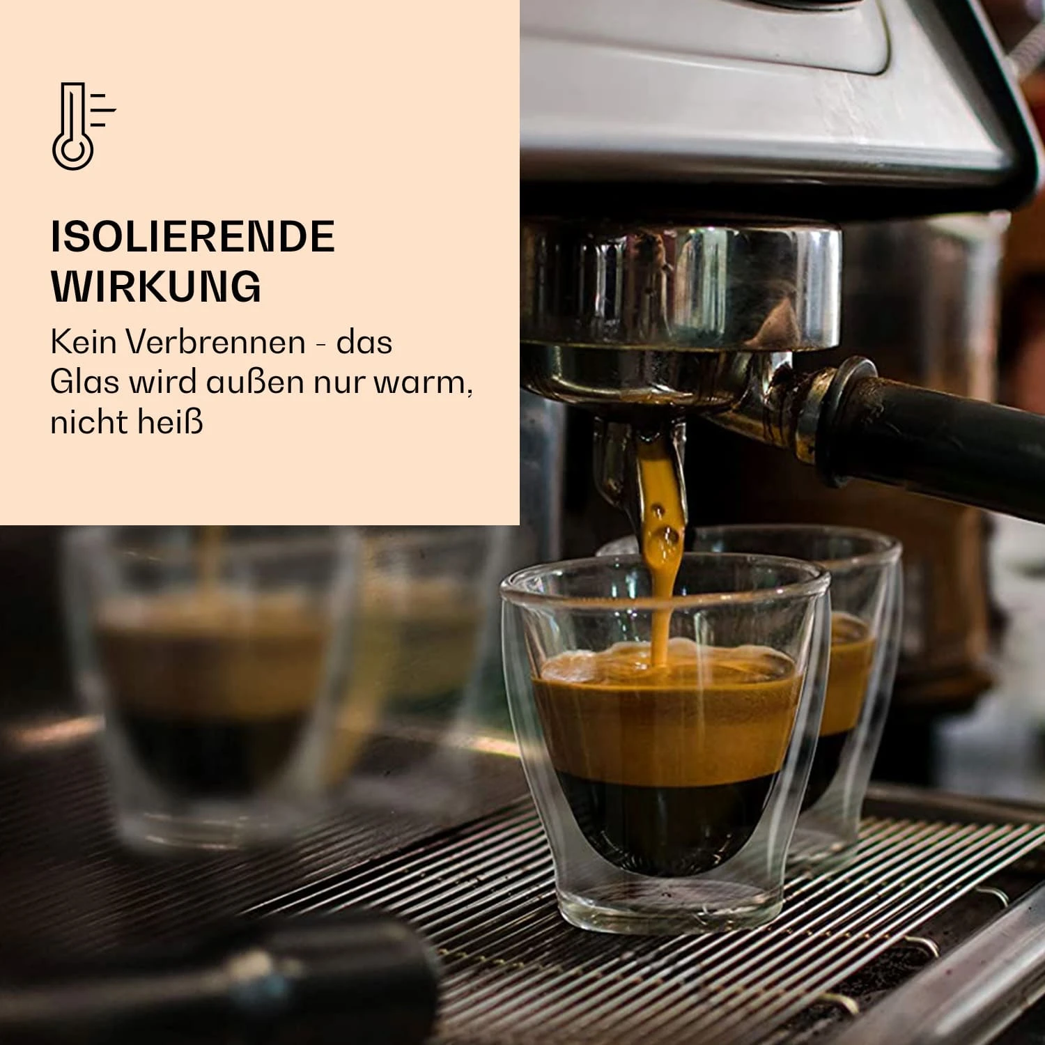 DUOS Doppelwandiges Glas 80, 200, 310, 400 Ml Thermofunktion Inkl. Edelstahl-Löffel 2 DUOS Doppelwandiges Glas 80, 200, 310, 400 Ml Thermofunktion Inkl. Edelstahl-Löffel – Bild 2