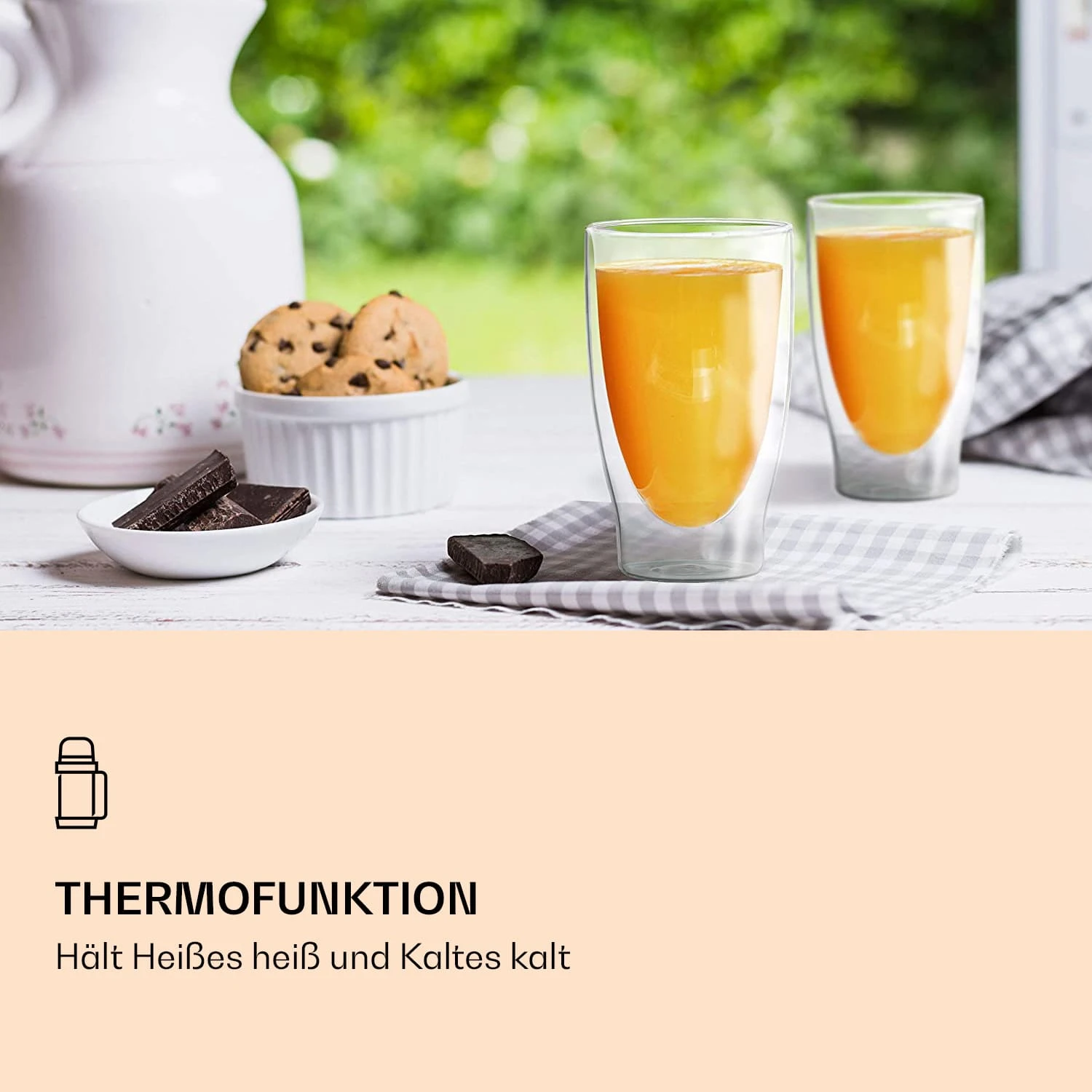 DUOS Doppelwandiges Glas 80, 200, 310, 400 Ml Thermofunktion Inkl. Edelstahl-Löffel 3 DUOS Doppelwandiges Glas 80, 200, 310, 400 Ml Thermofunktion Inkl. Edelstahl-Löffel – Bild 3
