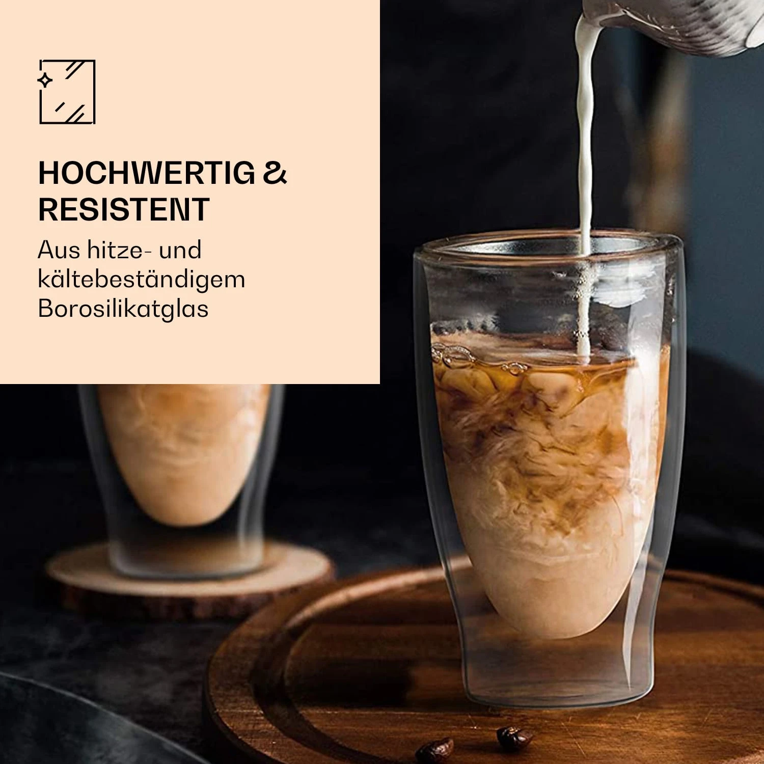 DUOS Doppelwandiges Glas 80, 200, 310, 400 Ml Thermofunktion Inkl. Edelstahl-Löffel 4 DUOS Doppelwandiges Glas 80, 200, 310, 400 Ml Thermofunktion Inkl. Edelstahl-Löffel – Bild 4