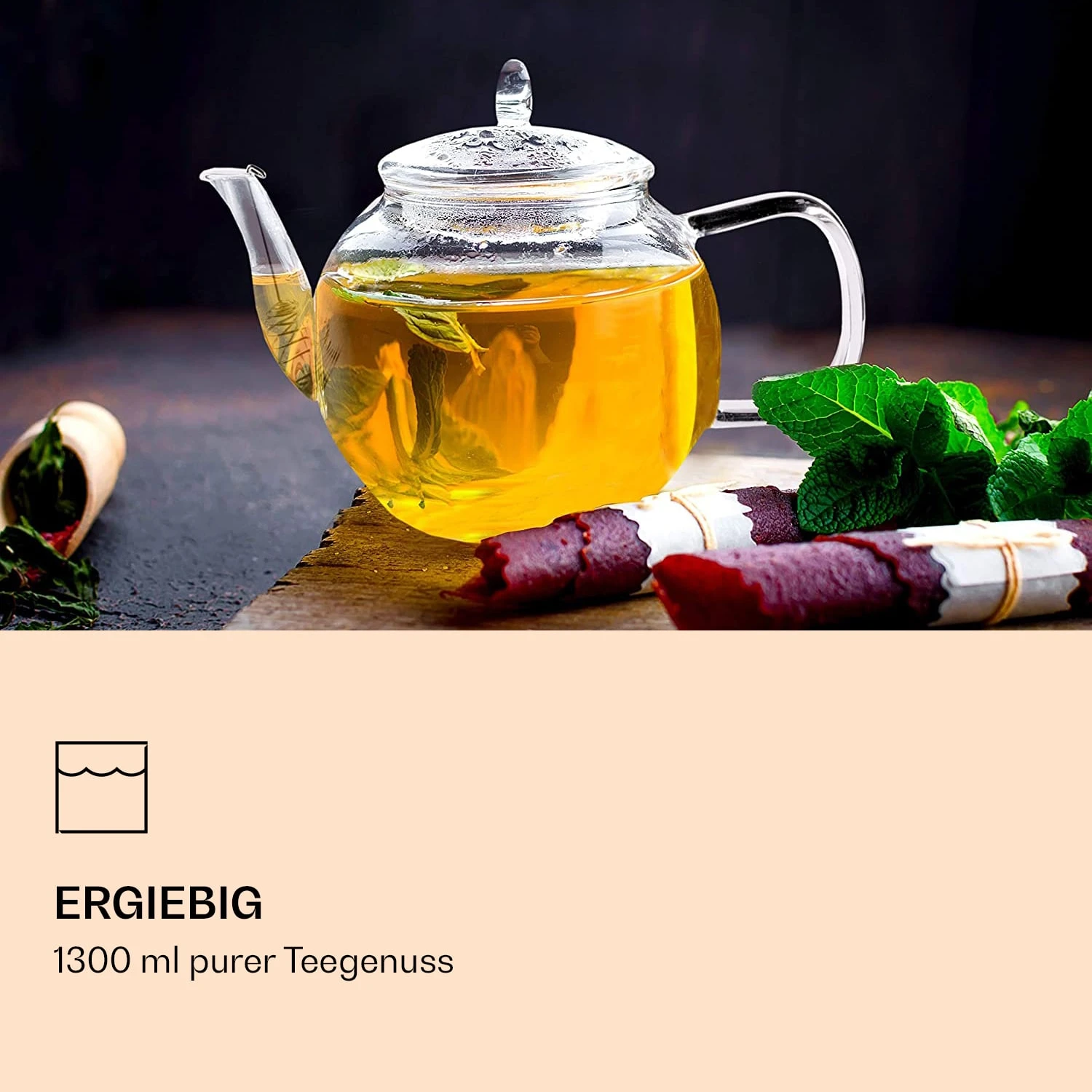 Bedida Teekanne 1300ml Inkl 6 Teerosen Mix 2 Bedida Teekanne 1300ml Inkl 6 Teerosen Mix – Bild 2