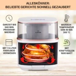 Air Bloom Heißluftfritteuse Dampffunktion 1500W 7,5 Liter 16 Programme -Haushaltsgeräte Geschäft 10040496 de 0003 usp