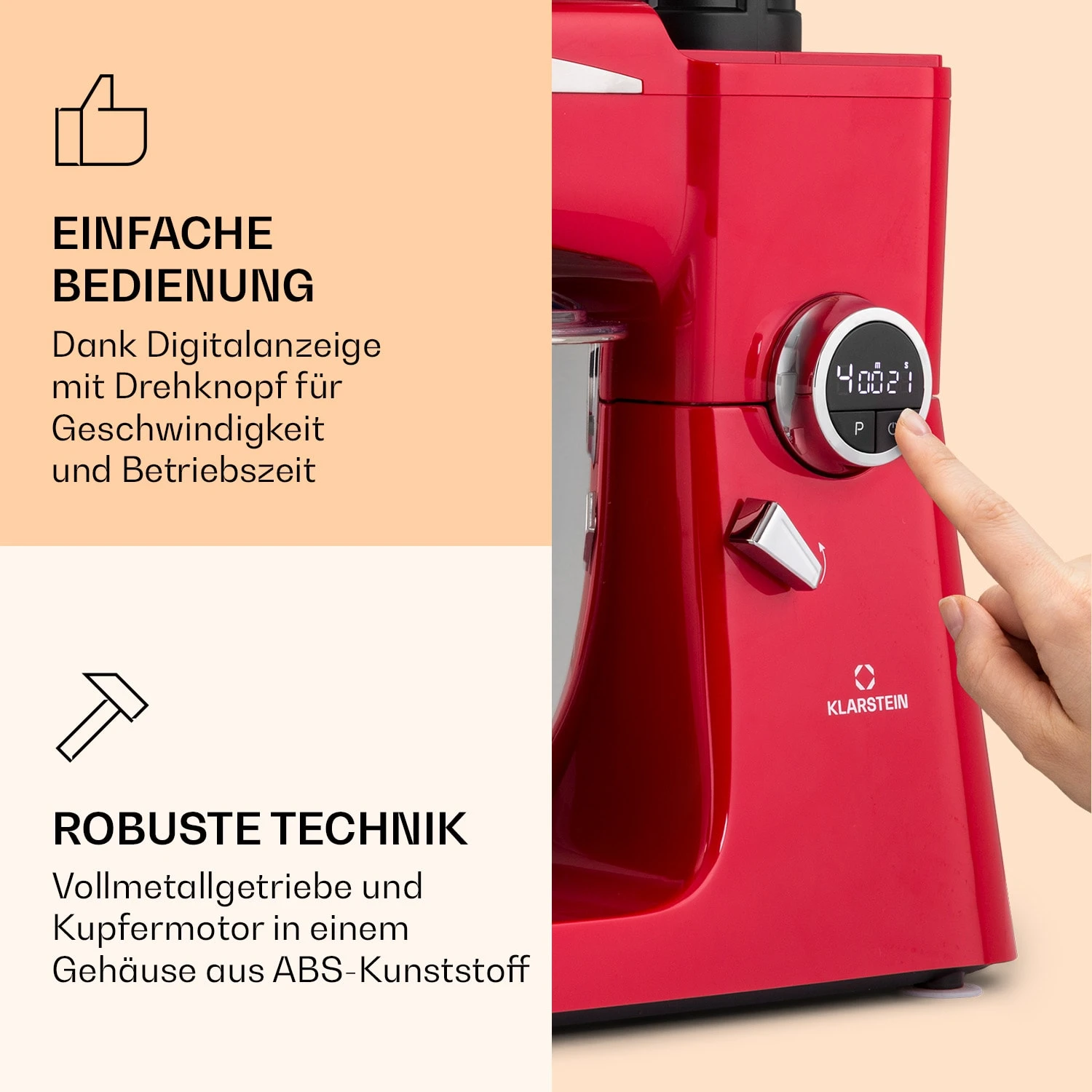 Renata Rossa Küchenmaschine 3-in-1 2000W 2,7PS 5Ltr Edelstahl BPA-frei 3 Renata Rossa Küchenmaschine 3-in-1 2000W 2,7PS 5Ltr Edelstahl BPA-frei – Bild 3