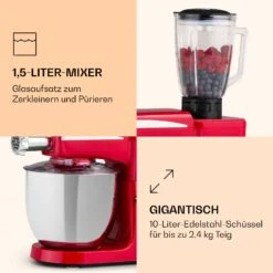 Renata Rossa Küchenmaschine 3-in-1 2000W 2,7PS 5Ltr Edelstahl BPA-frei 13 Renata Rossa Küchenmaschine 3-in-1 2000W 2,7PS 5Ltr Edelstahl BPA-frei -Haushaltsgeräte Geschäft 10040499 de 0006 logo