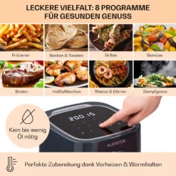 Crisp-Pro Heißluftfritteuse Air Fryer 1400W 2,8 Ltr Timer Edelstahl -Haushaltsgeräte Geschäft 10040698 de 0003 usp