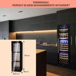 Vinsider 89 Built-In Trio Built-In Weinkühlschrank 5 – 18 °C Touch-Bedienfeld Holzregale -Haushaltsgeräte Geschäft 10040720 de 0006 usp