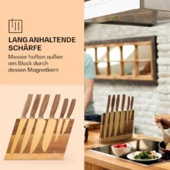 Kazuno Messerset 7 Teile Magnetischer Block PVD Titanium-Beschichtung 11 Kazuno Messerset 7 Teile Magnetischer Block PVD Titanium-Beschichtung -Haushaltsgeräte Geschäft 10040726 de 0004 usp