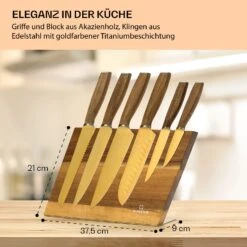 Kazuno Messerset 7 Teile Magnetischer Block PVD Titanium-Beschichtung 14 Kazuno Messerset 7 Teile Magnetischer Block PVD Titanium-Beschichtung -Haushaltsgeräte Geschäft 10040726 de 0007 usp