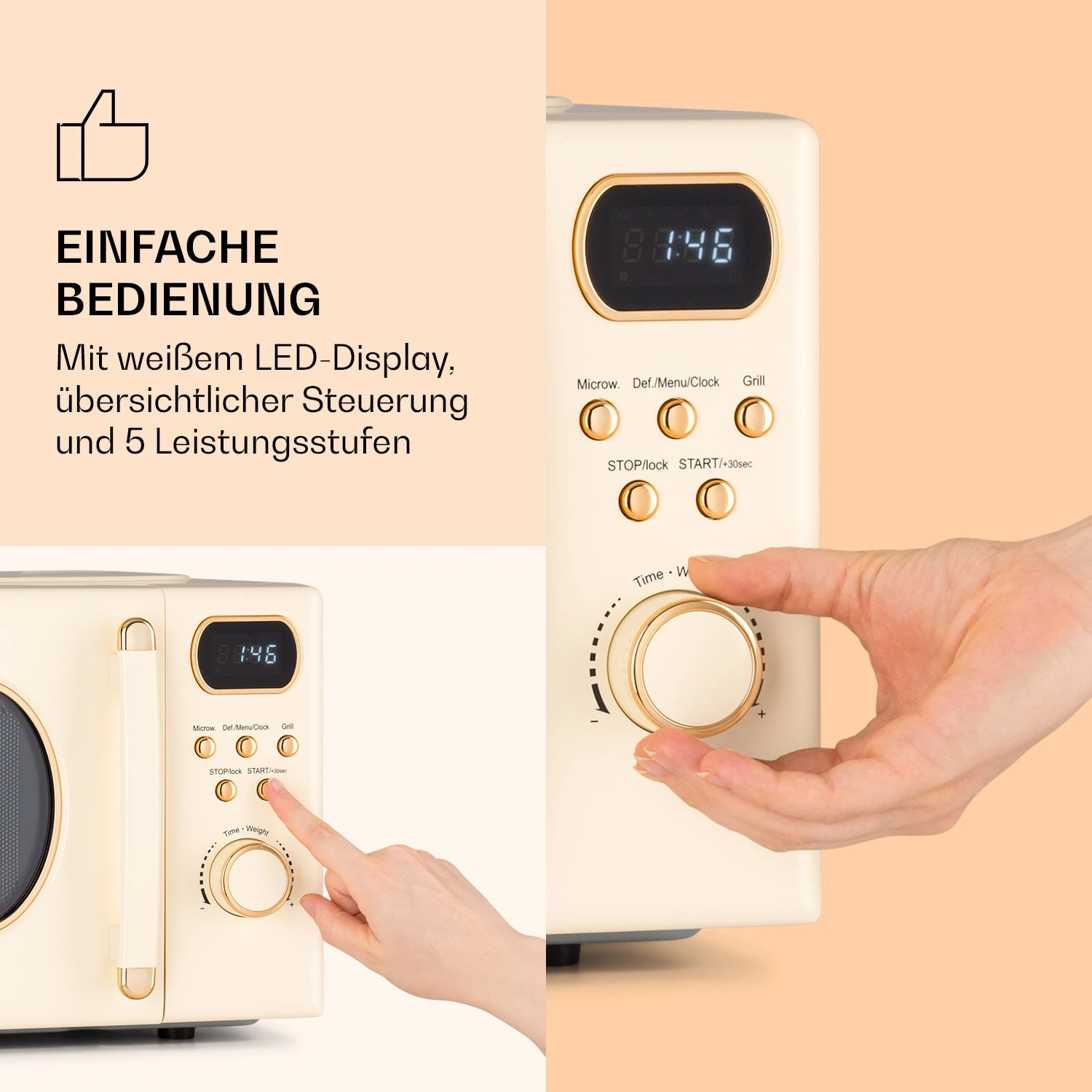 Julieta Mikrowelle Mit Grill 20l 700 / 800 W Ø25,5cm 8 Programme 5 Julieta Mikrowelle Mit Grill 20l 700 / 800 W Ø25,5cm 8 Programme – Bild 5