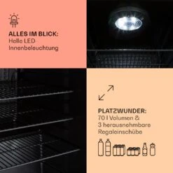 PopLife 70 Getränkekühler Kühlschrank 70 Ltr 0-10 °C Retro-Design LED -Haushaltsgeräte Geschäft 10040736 de 0004 usp