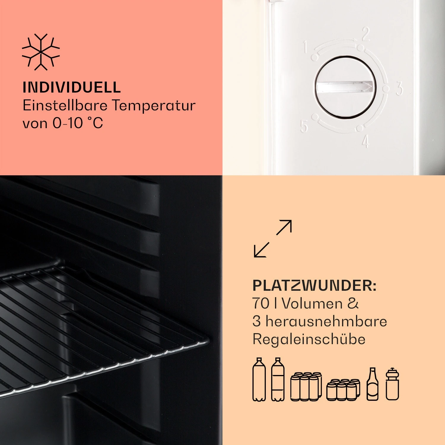 PopLife 48 Getränkekühler Kühlschrank 0-10 °C Retro-Design 4 PopLife 48 Getränkekühler Kühlschrank 0-10 °C Retro-Design – Bild 4