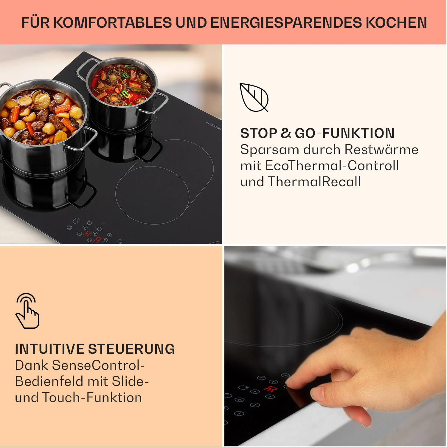 Virtuosa 5 Einbaukochfeld 5 Zonen 8500W Glaskeramik 4 Virtuosa 5 Einbaukochfeld 5 Zonen 8500W Glaskeramik – Bild 4