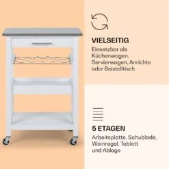 Vermont Servierwagen Küchenwagen 5 Etagen Holz Edelstahl Mobil -Haushaltsgeräte Geschäft 10041118 de 0004 logo