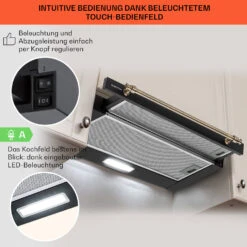 Vilhelmine Flachschirmhaube 60 Retro EEK B Abluftleistung: 332 M³/h Ausziehbar -Haushaltsgeräte Geschäft 10041125 de 0004 usp