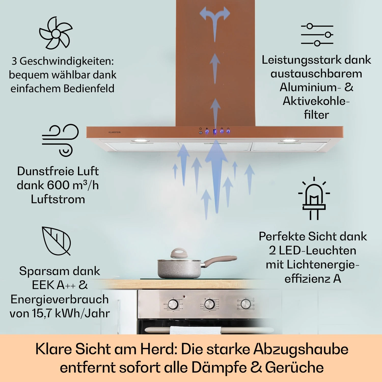 Limelight Dunstabzugshaube 90cm Wandhaube 600m³/h 2 Limelight Dunstabzugshaube 90cm Wandhaube 600m³/h – Bild 2