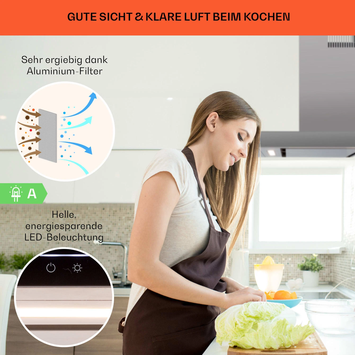 Alinea 90 Dunstabzugshaube 90cm Wandhaube WiFi A++ 500m³/h Touch 4 Alinea 90 Dunstabzugshaube 90cm Wandhaube WiFi A++ 500m³/h Touch – Bild 4