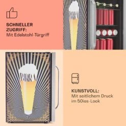 Beersafe 70 Birra Edition Kühlschrank 70 Ltr 3 Böden Glastür Edelstahl -Haushaltsgeräte Geschäft 10041177 de 0004 usp