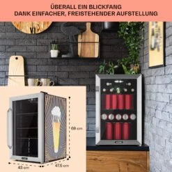 Beersafe 70 Birra Edition Kühlschrank 70 Ltr 3 Böden Glastür Edelstahl -Haushaltsgeräte Geschäft 10041177 de 0007 usp