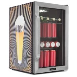 Beersafe 70 Birra Edition Kühlschrank 70 Ltr 3 Böden Glastür Edelstahl