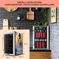 Beersafe 70 Birra Milano Edition Kühlschrank 70 Liter 3 Böden Panoramaglastür Edelstahl -Haushaltsgeräte Geschäft 10041179 de 0007 usp