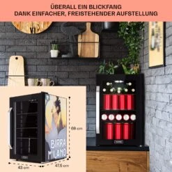 Beersafe 70 Birra Milano Edition Kühlschrank 70 Liter 3 Böden Panoramaglastür Edelstahl -Haushaltsgeräte Geschäft 10041180 de 0007 usp