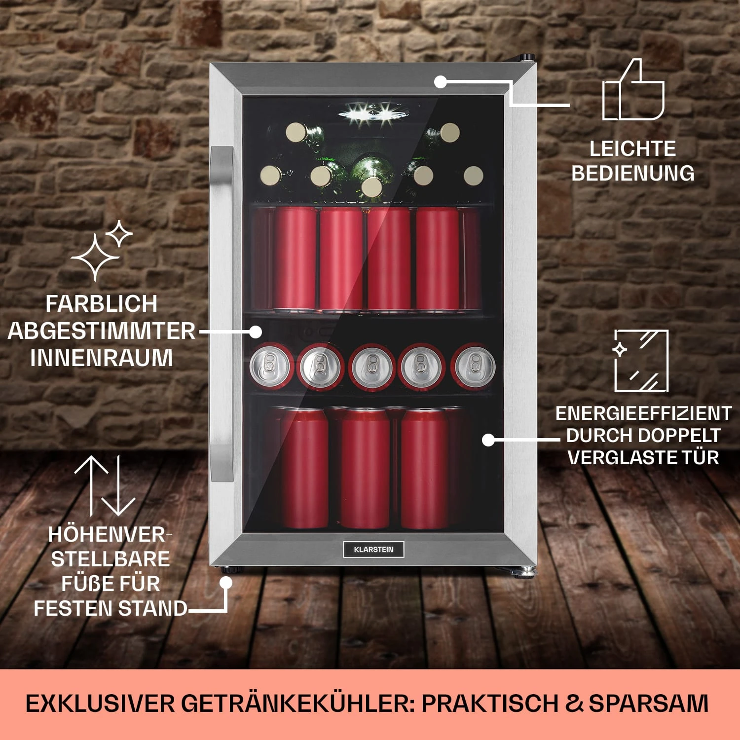 Beersafe 70 Craft Beer Edition Kühlschrank 70 Liter Glastür Edelstahl 6 Beersafe 70 Craft Beer Edition Kühlschrank 70 Liter Glastür Edelstahl – Bild 6