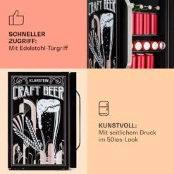 Beersafe 70 Craft Beer Edition Kühlschrank 70 Ltr Glastür Edelstahl -Haushaltsgeräte Geschäft 10041182 de 0004 usp
