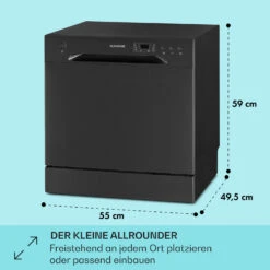 Amazonia 8 Geschirrspülmaschine 1620 Watt Für 8 Maßgedecke 49 DB Aquastop -Haushaltsgeräte Geschäft 10041204 de 0005 usp