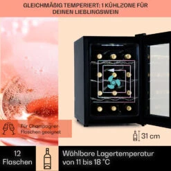 Barolo 12 Uno Weinkühlschrank 37 Ltr 12 Flaschen 11-18°C SingleZone -Haushaltsgeräte Geschäft 10041205 de 0003 usp