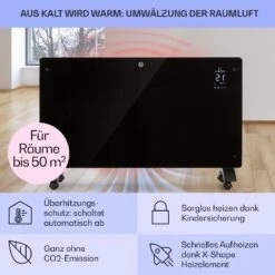 Bansin Crystal Smart Konvektions-Heizgerät 2500W 5 - 50 °C App-Steuerung -Haushaltsgeräte Geschäft 10041211 de 0004 usp