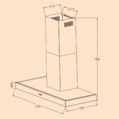 Limelight Dunstabzugshaube 120cm Wandhaube 570m³/h Touch -Haushaltsgeräte Geschäft 10041227 yy 0008 dimensions