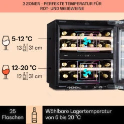 Rhône 25 Duo Weinkühlschrank Kompression 2 Zonen 75 Ltr / 25 Flaschen 10 Rhône 25 Duo Weinkühlschrank Kompression 2 Zonen 75 Ltr / 25 Flaschen -Haushaltsgeräte Geschäft 10041239 de 0003 usp