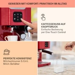 BellaVita Kaffeemaschine 3-in-1 1450 W 20 Bar Milchschäumer 9 BellaVita Kaffeemaschine 3-in-1 1450 W 20 Bar Milchschäumer -Haushaltsgeräte Geschäft 10041240 de 0003 usp