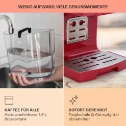 BellaVita Kaffeemaschine 3-in-1 1450 W 20 Bar Milchschäumer 12 BellaVita Kaffeemaschine 3-in-1 1450 W 20 Bar Milchschäumer -Haushaltsgeräte Geschäft 10041240 de 0006 usp