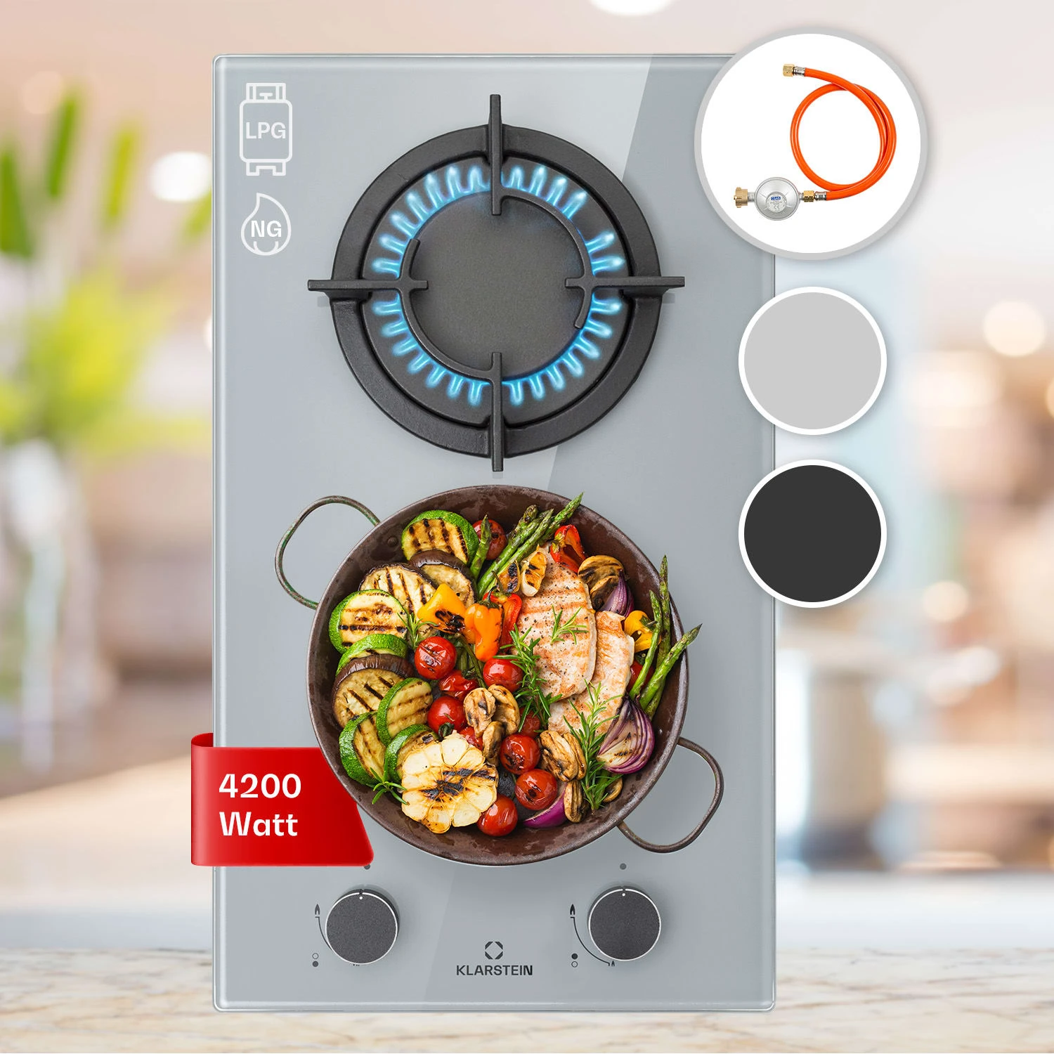 Firetale Gaskochfeld 2-flammig Aluminium-Brenner Erdgas/Propangas Inkl. Schlauch Und Druckminderer 1 Firetale Gaskochfeld 2-flammig Aluminium-Brenner Erdgas/Propangas Inkl. Schlauch Und Druckminderer