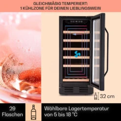 Vinovilla 29 Built-In Weinkühlschrank 81 L / 29 Fl. 1 Zone Glastür Edelstahl -Haushaltsgeräte Geschäft 10041309 de 0003 logo