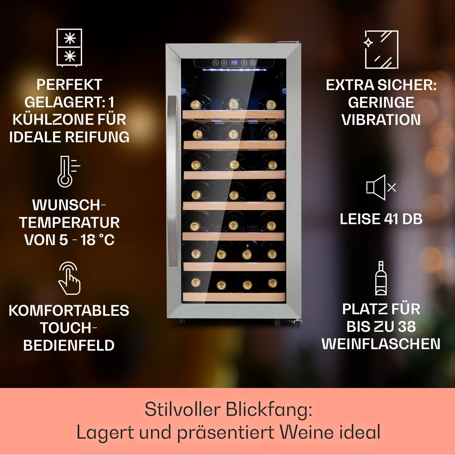 Vinamour 38 Uno Weinkühlschrank 2 Vinamour 38 Uno Weinkühlschrank – Bild 2
