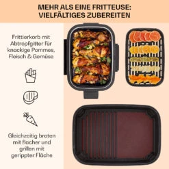 Combo Air Grill-Heißluftfritteuse 5 Programme 1500 Watt 4,5 L Grillkorb 2,5 L Frittierkorb -Haushaltsgeräte Geschäft 10041331 de 0004 usp