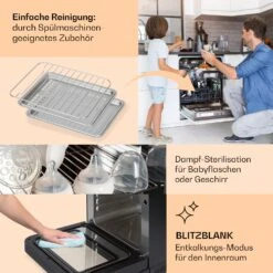 Vita Pro Heißluftfritteuse Dampfgaren 2450 W 18 Ltr 800 Ml Wassertank -Haushaltsgeräte Geschäft 10041333 de 0005 usp