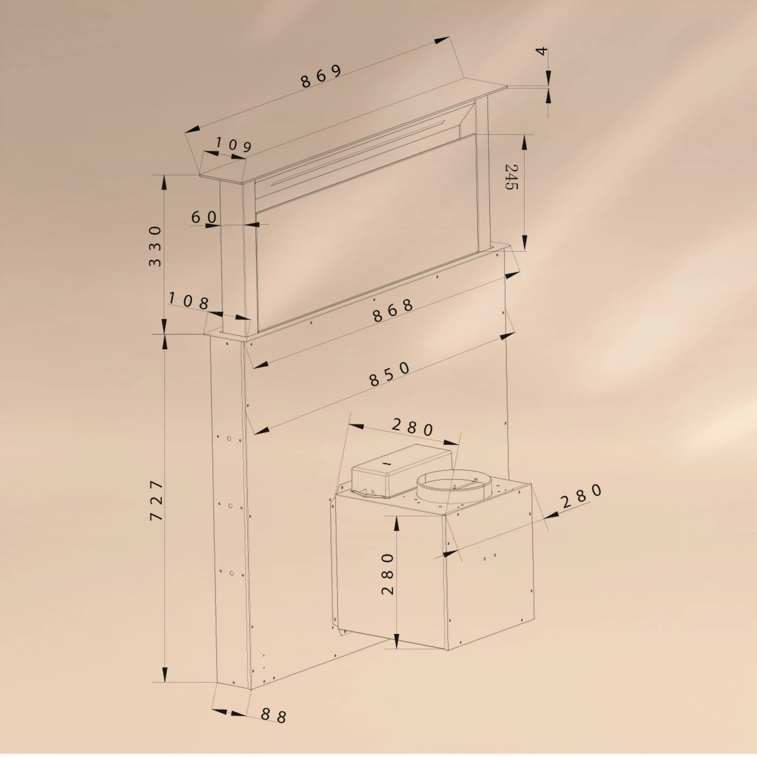 Royal Flush Eco Dunstabzugshaube 90 Cm 576 M³/h A+ 9 Royal Flush Eco Dunstabzugshaube 90 Cm 576 M³/h A+ – Bild 9