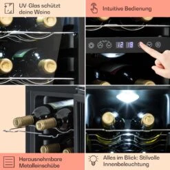 Shiraz 12 Duo Weinkühlschrank 2 Zonen 42L/12 Flaschen 5-12 / 12-18 °C Touch -Haushaltsgeräte Geschäft 10041361 de 0005 usp