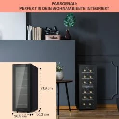 Shiraz 12 Duo Weinkühlschrank 2 Zonen 42L/12 Flaschen 5-12 / 12-18 °C Touch -Haushaltsgeräte Geschäft 10041361 de 0006 usp