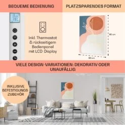 Wonderwall Air Art Smart Infrarotheizung 60x80cm 500W Wandinstallation App-Steuerung Goldene Linien -Haushaltsgeräte Geschäft 10041364 de 0005 usp