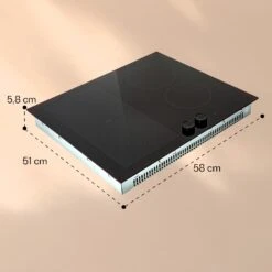 Magnichef 4 Flex Einbaukochfeld Induktion 4 Zonen / Flexzone 7000W Glaskeramik -Haushaltsgeräte Geschäft 10041381 yy 0011 dimensions