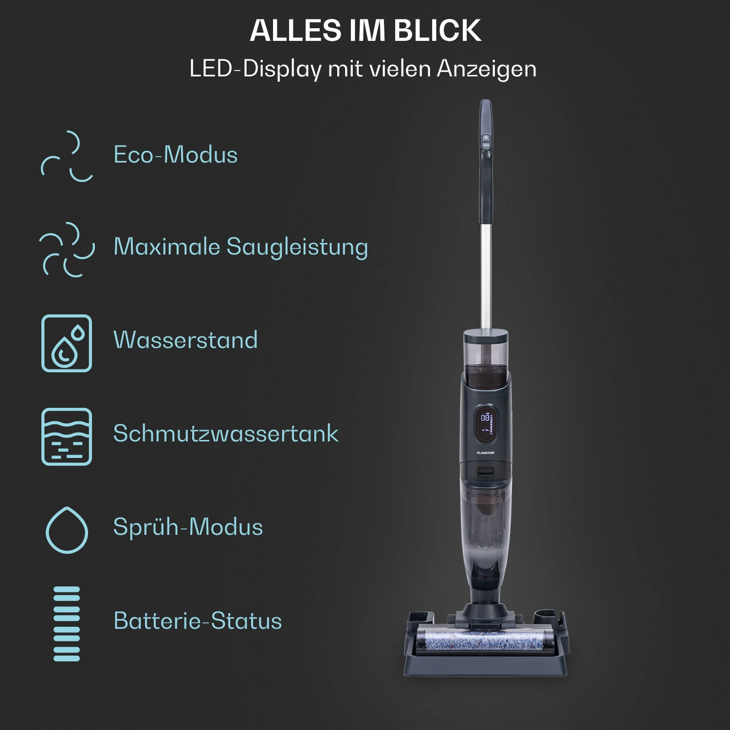 Caswell Plus Nass-/Trockensauger Kabellos Akkubetrieben LED-Display 5 Caswell Plus Nass-/Trockensauger Kabellos Akkubetrieben LED-Display – Bild 5